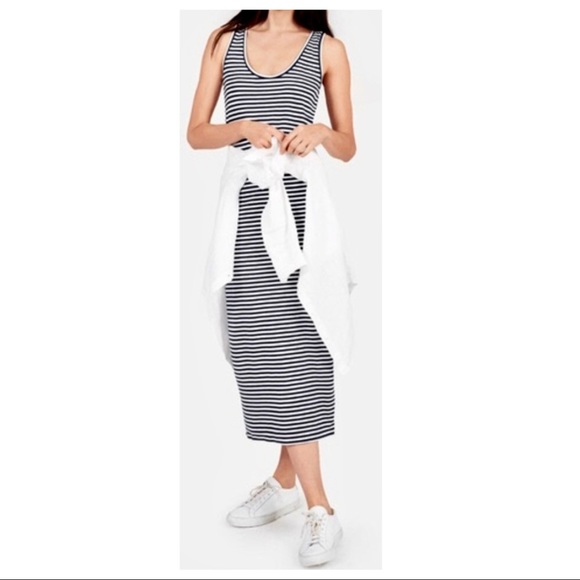 Everlane Dresses & Skirts - SOLD-Everlane Black and White Striped Casual Sleeveless Maxi Dress